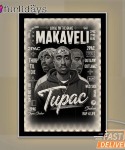 Makaveli Tupac Black White Mirror Night Light, Rapper Lamp