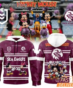 Manly Warringah Sea Eagles Mickey Mouse Maroon Hoodie