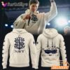 Navy Midshipmen Anchor Ship Graphic Cream Sideline Hoodie