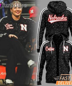 Nebraska Volleyball Custom Glitter Zip Hoodie For Huskers Fans
