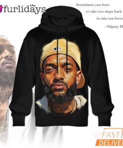 Nipsey Hussle White Cap Portrait 3D Hoodie Classic Rap Style