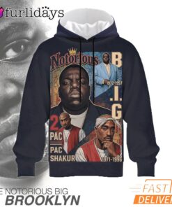 Notorious BIG Biggie Portrait 3D Hoodie, Rapper Hoodie