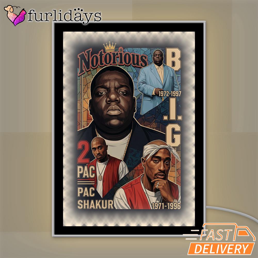 Notorious BIG Biggie Portrait Mirror Night Light Notorious BIG Biggie Portrait Mirror Night Light