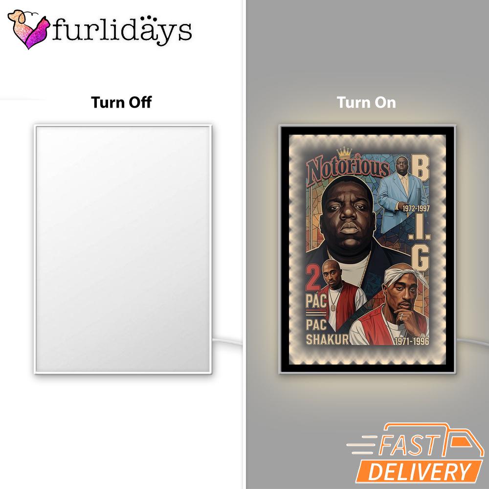 Notorious BIG Biggie Portrait Mirror Night Light Notorious BIG Biggie Portrait Mirror Night Light