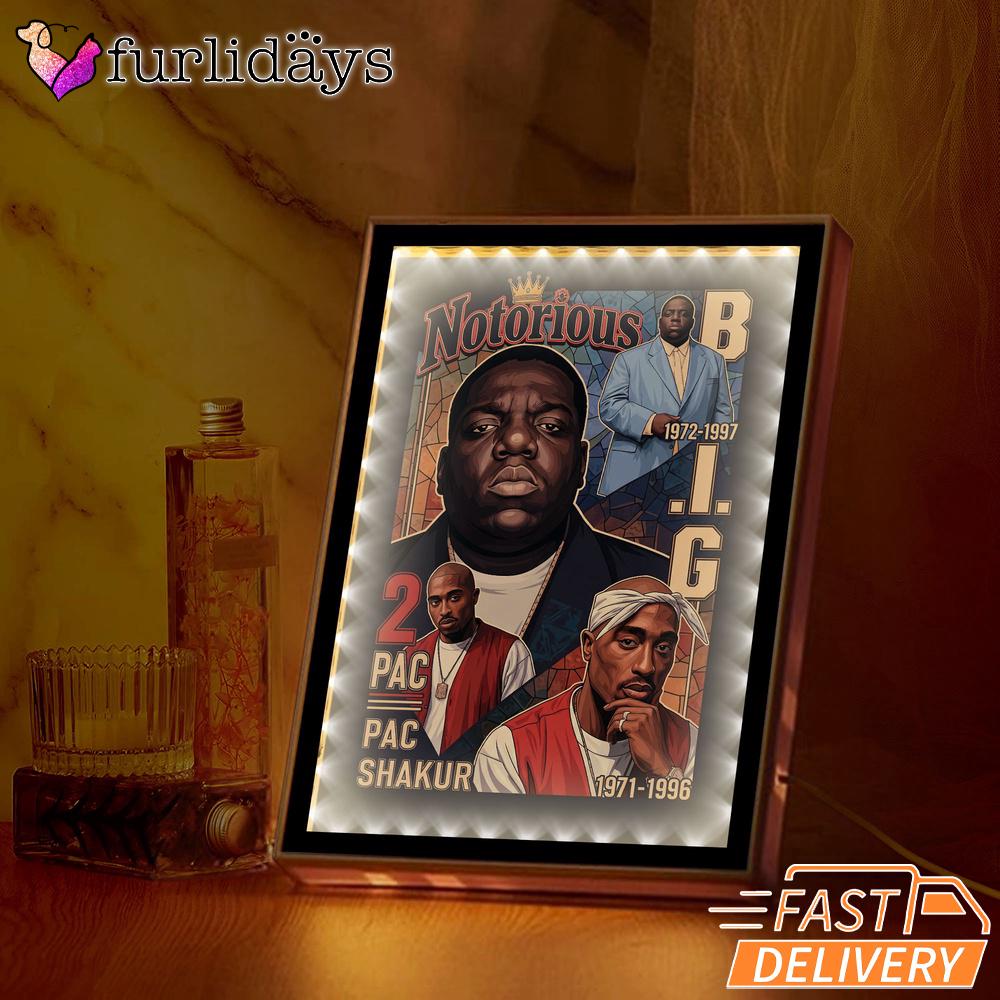 Notorious BIG Biggie Portrait Mirror Night Light Notorious BIG Biggie Portrait Mirror Night Light