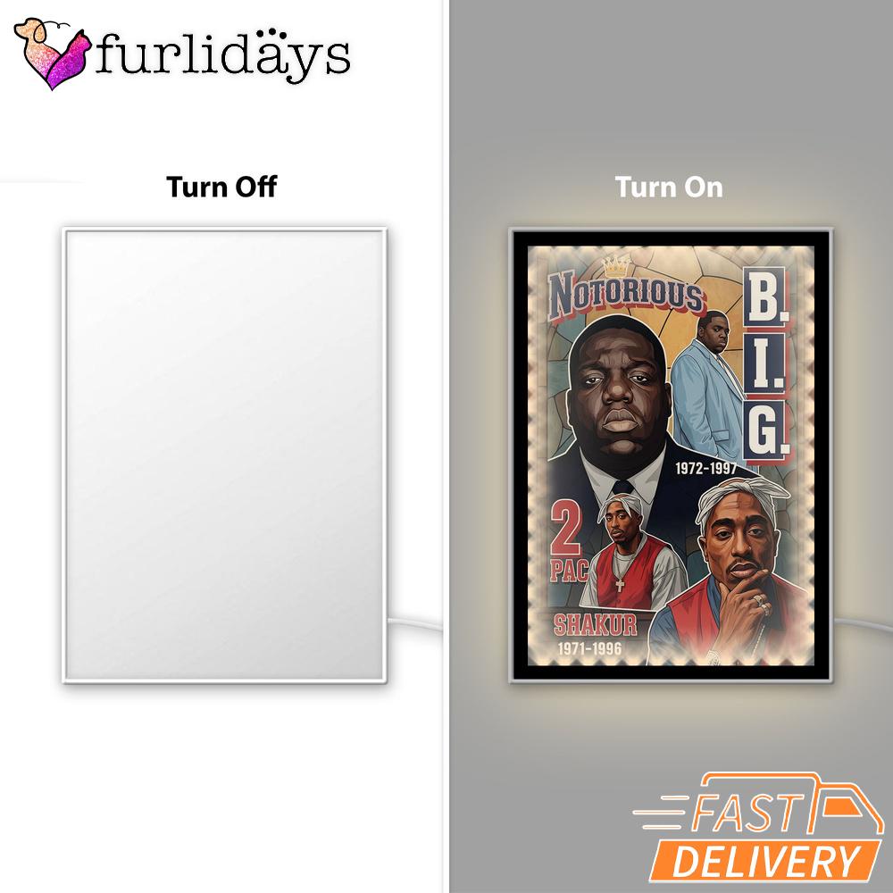Notorious BIG Life Story Mirror Night Light, Rapper Lamp Notorious BIG Life Story Mirror Night Light, Rapper Lamp