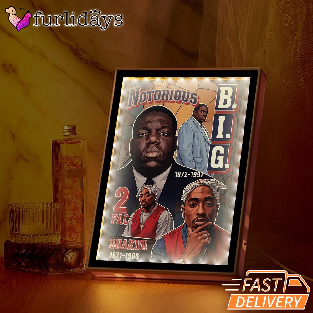 Notorious BIG Life Story Mirror Night Light, Rapper Lamp Notorious BIG Life Story Mirror Night Light, Rapper Lamp