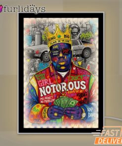 Notorious BIG Money Crown Graffiti Mirror Night Light, Rapper Lamp