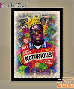 Notorious BIG Money Crown Red Mirror Night Light, Rapper Lamp