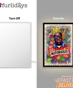 Notorious BIG Money Crown Red Mirror Night Light, Rapper Lamp