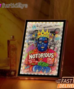 Notorious BIG Money Pop Blue Mirror Night Light, Rapper Lamp
