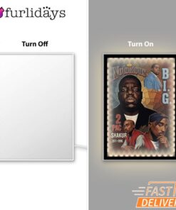 Notorious BIG Shakur Portrait Mirror Night Light, Rapper Lamp