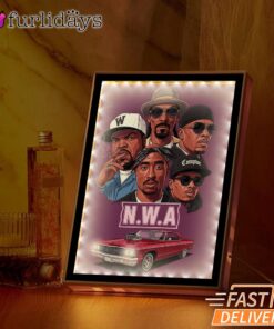 NW A Lowrider Group Mirror Night Light, Rapper Lamp