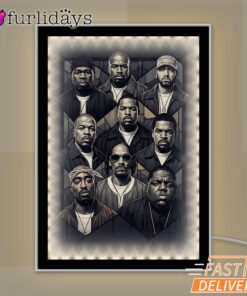 Rap Legends Black White Mirror Night Light