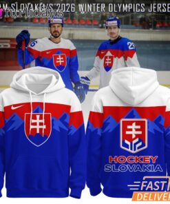 Slovakia Hockey 2026 Winter Olympics Blue Hoodie
