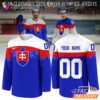 Slovakia Hockey 2026 Winter Olympics Blue Jersey