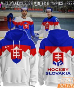 Slovakia Hockey 2026 Winter Olympics White Hoodie