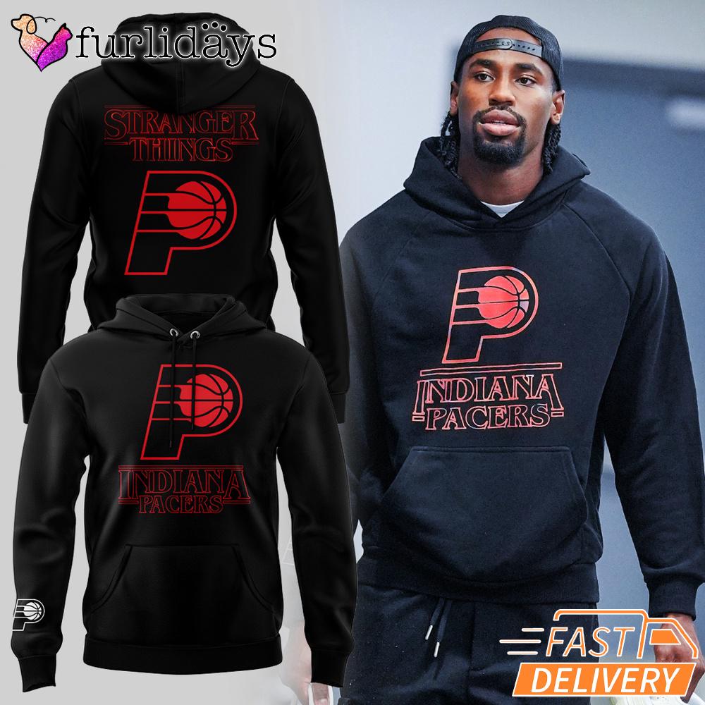 Stranger Things S5 Indiana Pacers Classic Logo Hoodie Stranger Things S5 Indiana Pacers Classic Logo Hoodie