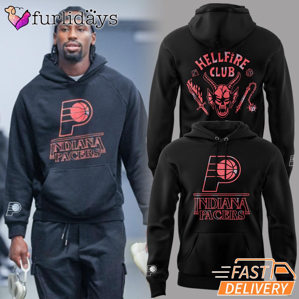 Stranger Things S5 Indiana Pacers Hellfire Club Hoodie Stranger Things S5 Indiana Pacers Hellfire Club Hoodie