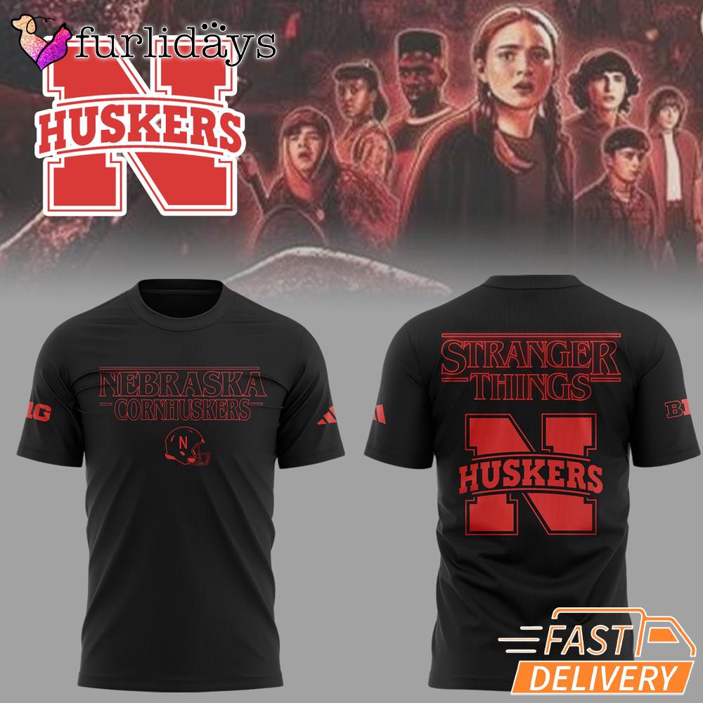 Stranger Things S5 Nebraska Cornhuskers Bold Back Print T-Shirt Stranger Things S5 Nebraska Cornhuskers Bold Back Print T-Shirt