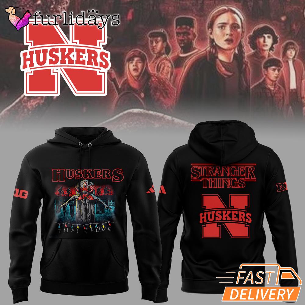 Stranger Things S5 Nebraska Cornhuskers Classic Mashup Hoodie Stranger Things S5 Nebraska Cornhuskers Classic Mashup Hoodie
