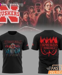 Stranger Things S5 Nebraska Huskers Cornhuskers Flame T-Shirt