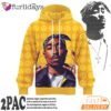 Tupac 90s Hip Hop Smiley Art 3D Hoodie, 90s Music Hoodie