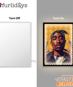Tupac 90s Hip Hop Smiley Art Mirror Night Light, Rapper Lamp
