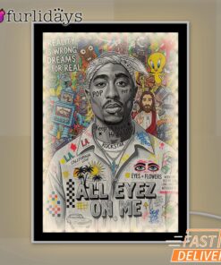 Tupac All Eyes On Me Color Mirror Night Light, Rapper Lamp
