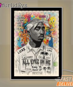 Tupac All Eyes On Me Pop Mirror Night Light, Rapper Lamp