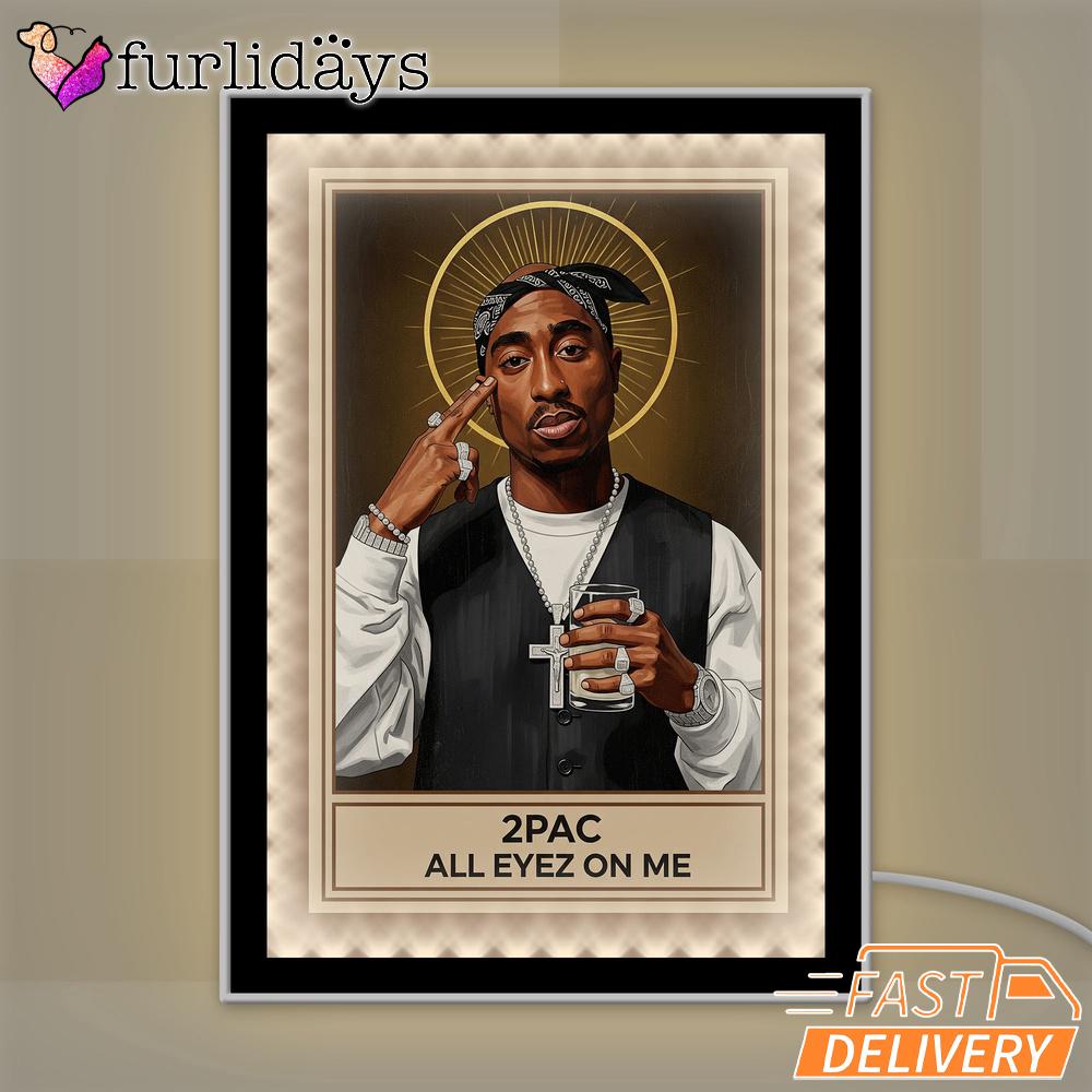 Tupac All Eyes On Me Saint Mirror Night Light, Rapper Lamp Tupac All Eyes On Me Saint Mirror Night Light, Rapper Lamp