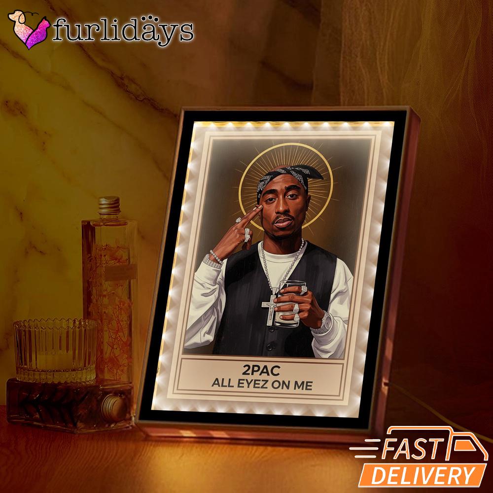 Tupac All Eyes On Me Saint Mirror Night Light, Rapper Lamp Tupac All Eyes On Me Saint Mirror Night Light, Rapper Lamp