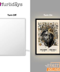 Tupac And Biggie Legend Split Mirror Night Light, Rapper Lamp