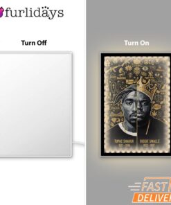 Tupac Biggie Gold Icon Mirror Night Light, Rapper Lamp