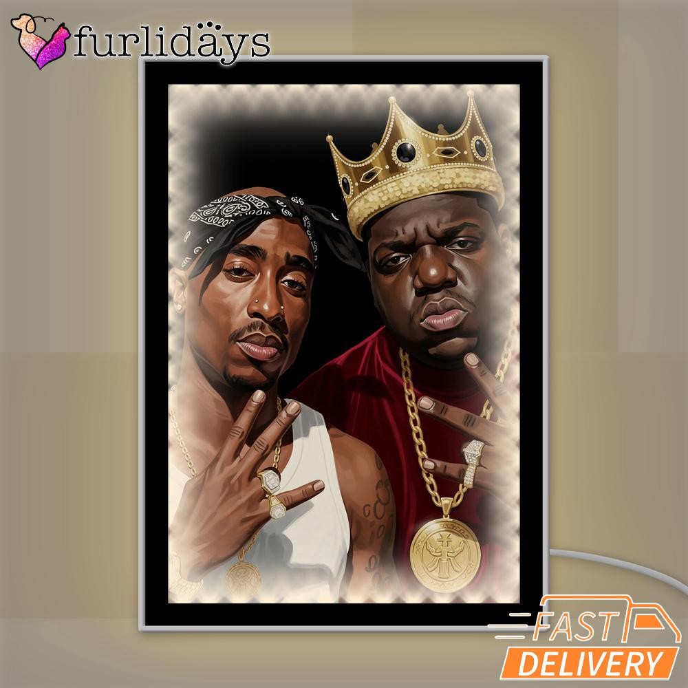 Tupac Biggie Kings Crown Mirror Night Light Tupac Biggie Kings Crown Mirror Night Light