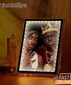 Tupac Biggie Kings Crown Mirror Night Light