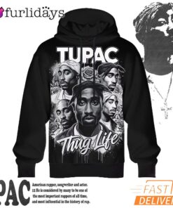 Tupac Black White Roses 3D Hoodie, 90s Music Hoodie