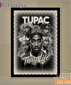 Tupac Black White Roses Mirror Night Light, Rapper Lamp