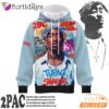 Tupac Blue Bandana Art 3D Hoodie, 90s Music Hoodie
