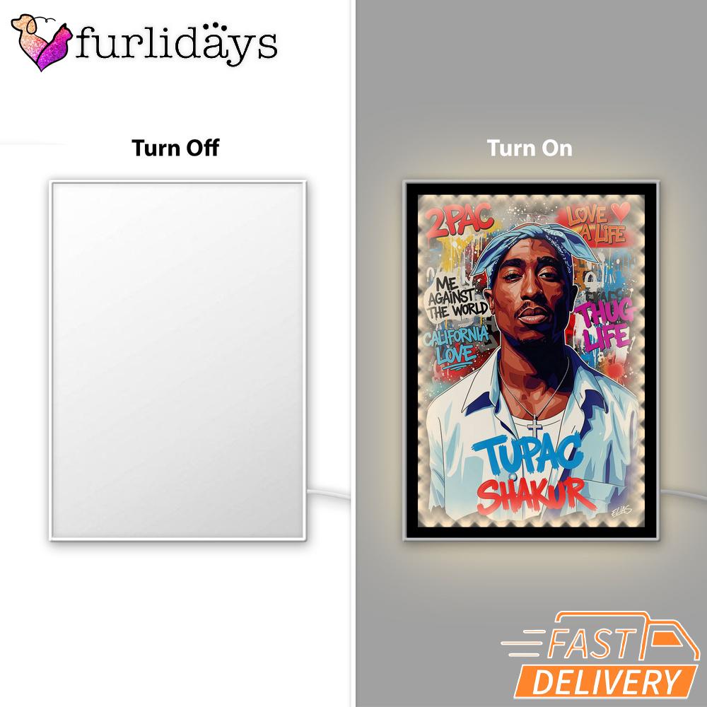 Tupac Blue Bandana Art Mirror Night Light Tupac Blue Bandana Art Mirror Night Light