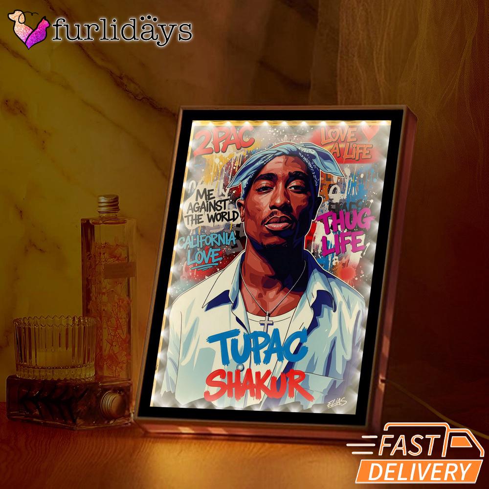 Tupac Blue Bandana Art Mirror Night Light Tupac Blue Bandana Art Mirror Night Light
