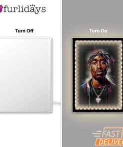 Tupac Blue Highlight Art Mirror Night Light, Rapper Lamp
