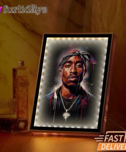Tupac Blue Highlight Art Mirror Night Light, Rapper Lamp