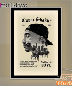 Tupac California Love City Mirror Night Light, Rapper Lamp