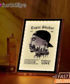 Tupac California Love City Mirror Night Light, Rapper Lamp