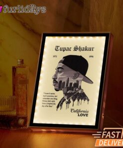 Tupac California Love Sepia Mirror Night Light, Rapper Lamp