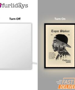 Tupac California Love Sepia Mirror Night Light, Rapper Lamp