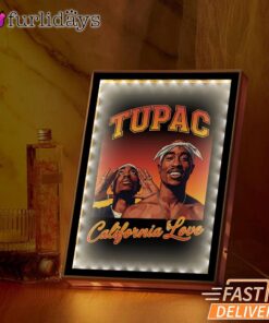 Tupac California Love Sunset Mirror Night Light, Rapper Lamp