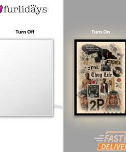 Tupac Collage Black Records Mirror Night Light