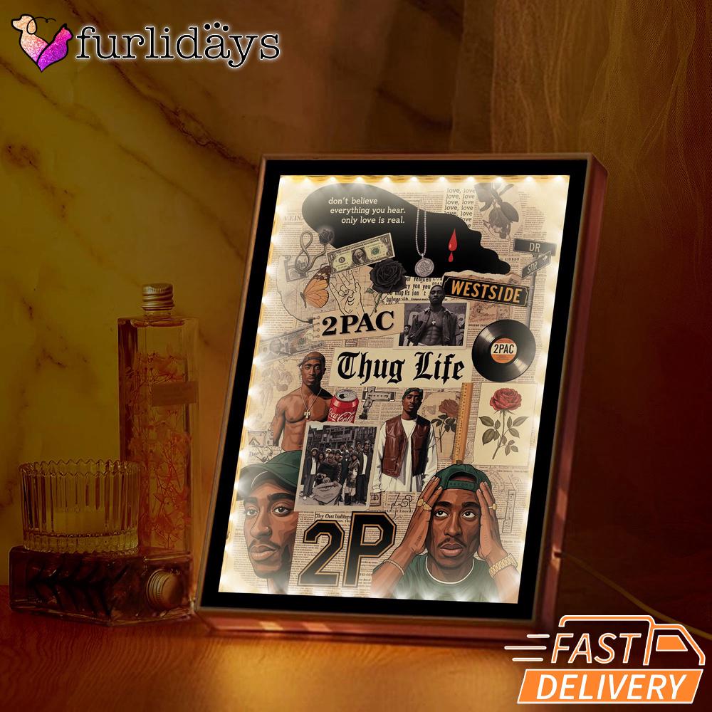 Tupac Collage Black Records Mirror Night Light Tupac Collage Black Records Mirror Night Light